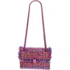 Kurt Geiger London Tweed Mini Bixton Shoulder Bag In Open Pink