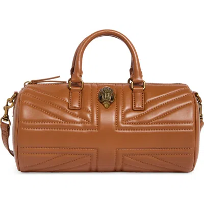 Kurt Geiger London Union Jack Leather Barrel Bag In Brown