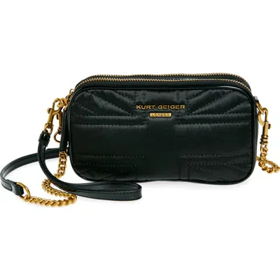 Kurt Geiger London Union Jack Recycled Camera Crossbody Bag In Black