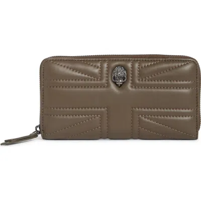 Kurt Geiger London Union Jack Zip Around Continental Wallet In Grey/ Dark