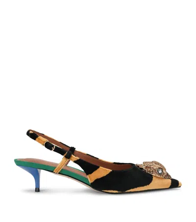 Kurt Geiger London Velvet Velsize Slingbacks In Multi