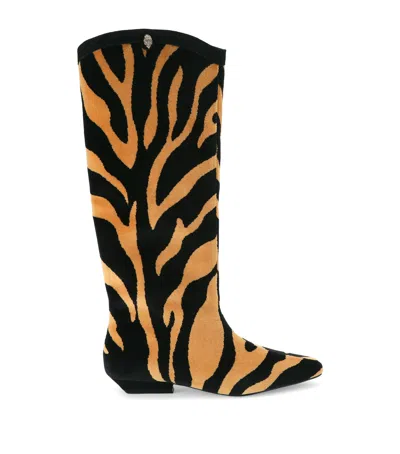 Kurt Geiger London Velvet Westbury Pull-on Boots In Animal Print