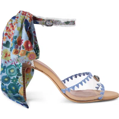 Kurt Geiger London Vinyl Scarf Sandal In Blue