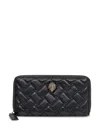 Kurt Geiger Quilted Zip-around Wallet In Black
