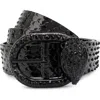 Kurt Geiger London Wayfair Eagle Head Crystal Snake Print Leather Belt