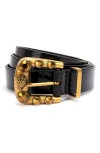 KURT GEIGER KURT GEIGER LONDON WESTERN SNAKESKIN EMBOSSED LEATHER BELT