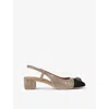 Kurt Geiger Sloane Mid Slingback In Beige Comb