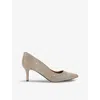 Kurt Geiger London Womens Beige Kensington Flexi Houndstooth Woven Suede Court Shoes In Beige