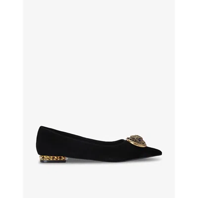 KURT GEIGER WOMENS BLACK CHELSEA SUEDE FLAT PUMPS EUR 42/ 9 UK