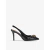 Kurt Geiger Snake-effect Belgravia Slingback Pumps In Blk/other