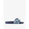 Kurt Geiger Denim Meena Eagle Slides In Denim