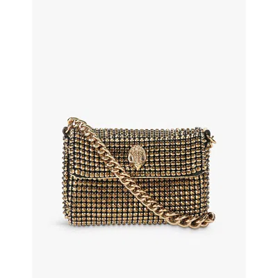 Kurt Geiger Mini Party Crystal-embellished Cross Body Bag In Gold