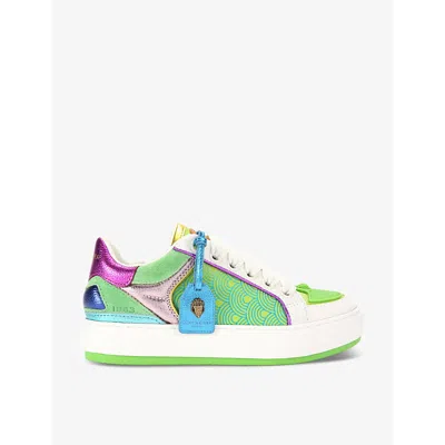 Kurt Geiger London Womens Lime Southbank Tag Leather Low-top Trainers