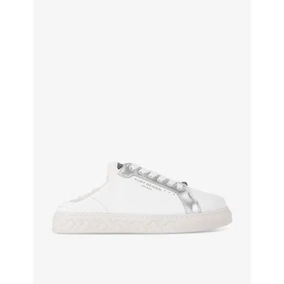 Kurt Geiger London Womens Silver Com Kensington Backless Leather Trainer Mules