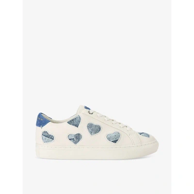 Kurt Geiger London Womens Denim Lane Love Denim-heart Leather Low-top Trainers