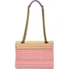 Kurt Geiger London Woven Brixton Convertible Shoulder Bag In Pink Multi