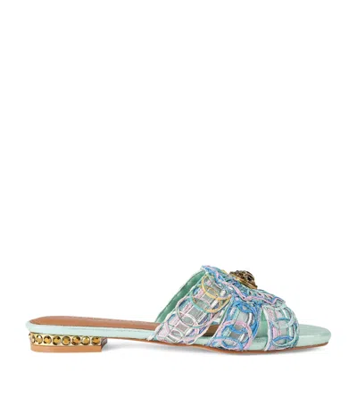 Kurt Geiger London Woven Chelsea Flat Sandals In Blue