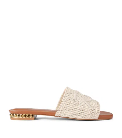 Kurt Geiger London Woven Logo Sandals In Beige