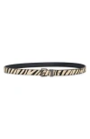 Kurt Geiger London Zebra Print Genuine Calf Hair Belt In Multi