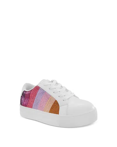 Kurt Geiger Londongirls' Mini Laney Stripe Low Top Sneakers - Toddler, Little Kid, Big Kid In Gradient Pink