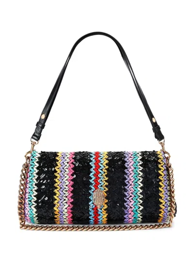 Kurt Geiger Long Denim Kensington Shoulder Bag In Schwarz