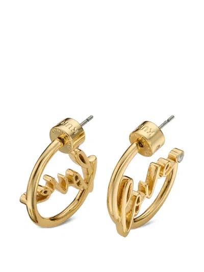 Kurt Geiger Love-motif Hoop Earrings In Gold
