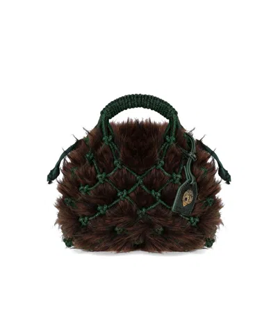 KURT GEIGER MACRAME CRYSTAL GREEN HANDBAG