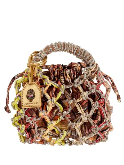 Kurt Geiger Macrame Crystal Tote Bag In Brown