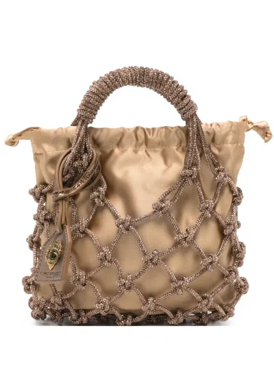 Kurt Geiger Macramé Mini Bag In Brown