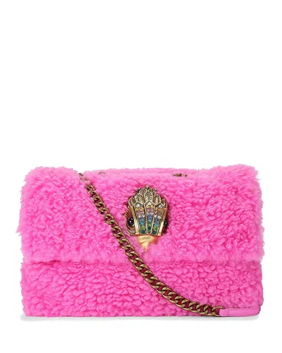 Kurt Geiger Macro Kensington Faux Shearling Bag In Pink
