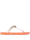 Kurt Geiger Maddison Metallic Thong Sandals In 橘色