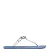 Kurt Geiger Maddison T-bar Sandals In Blue/silver
