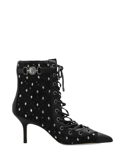 Kurt Geiger Mansion Corset Lace-up Ankle Boots In Black
