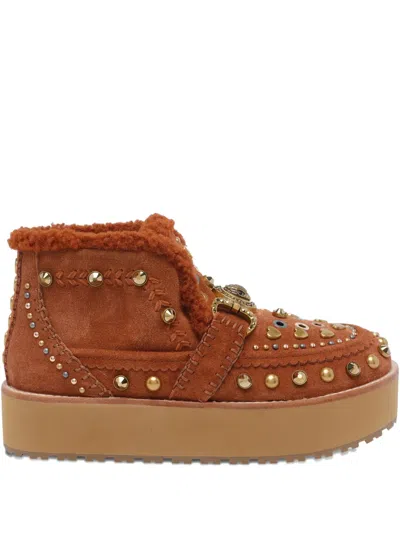 KURT GEIGER MANSION COSY STUDDED ROUND-TOE BOOTS