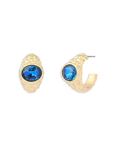 Kurt Geiger Mansion Stone Hoop Earrings In Gold