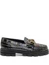 Kurt Geiger Mansion Stud-embellished Buckle Loafers In Black
