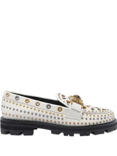Kurt Geiger Mansion Stud Embellished Loafers In Neutral