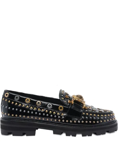 Kurt Geiger Mansion Stud Loafers In Black