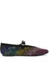 Kurt Geiger Womens Black/comb Mayfair Crystal-embellished Suede Ballet Flats Eur 37 / 4 Uk In Black