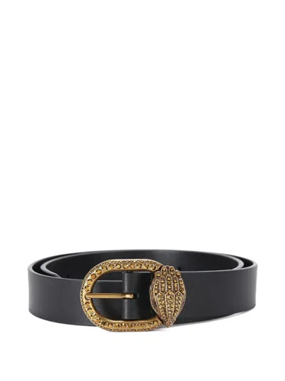 Kurt Geiger Mayfair Crystal-embellished Belt In Black