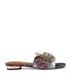 Kurt Geiger Womens  London Mayfair Rhinestone-embellished Woven Sandals