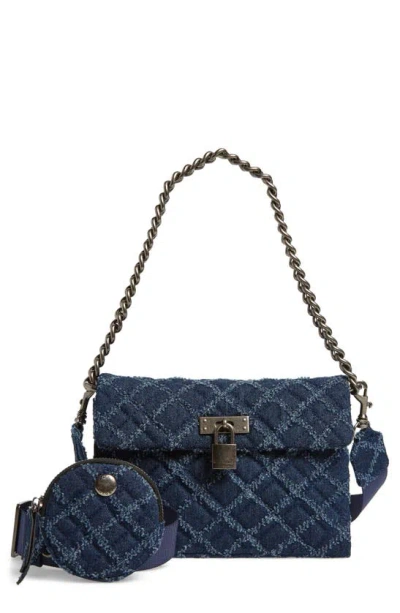 Kurt Geiger Medium Brixton Lock Crossbody Bag In Blue