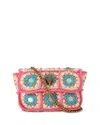 Kurt Geiger Medium Crochet Kensington Bag In Open Pink