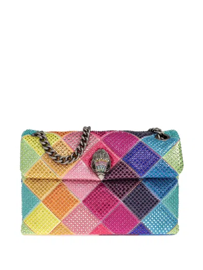 Kurt Geiger Medium Kensington Crystal-embellished Shoulder Bag In Pink