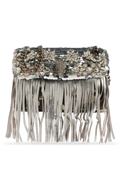 Kurt Geiger Medium Kensington Fringe-trimmed Shoulder Bag In Multi