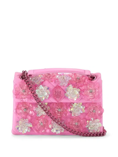 Kurt Geiger Medium Kensington Quilted Shoulder Bag In Pink