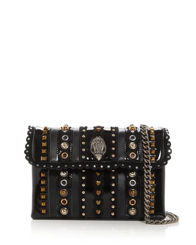 Kurt Geiger Medium Kensington Stud Leather Shoulder Bag In Gray
