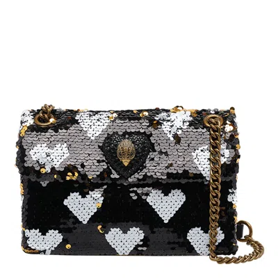 Kurt Geiger Medium Sequin Kensington Love Crossbody Bag In Black