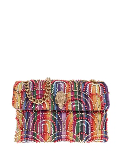 Kurt Geiger Medium Soft Kensington Rainbow Shoulder Bag In Red