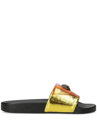 KURT GEIGER MEENA EAGLE OPEN-TOE SLIDES
